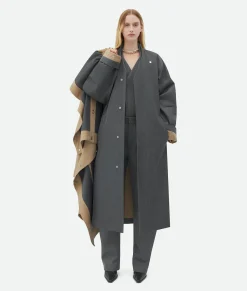 Bonded Wool And Cotton Parka