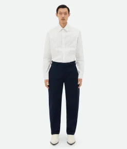 Bonded Wool And Cotton Tapered Pants