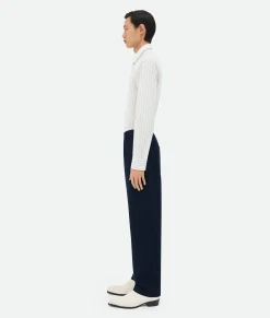 Bonded Wool And Cotton Tapered Pants
