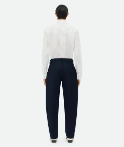 Bonded Wool And Cotton Tapered Pants