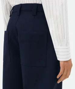 Bonded Wool And Cotton Tapered Pants