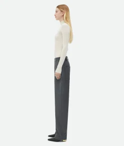 Bonded Wool And Cotton Tapered Pants