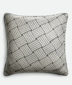 Cashmere Cushion With Intreccio Motif