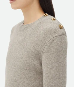 Cashmere Sweater With Knot Buttons