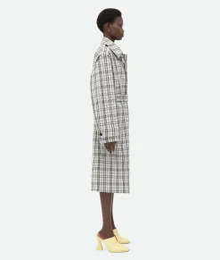 Checked Cotton Trench Coat