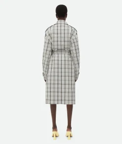 Checked Cotton Trench Coat