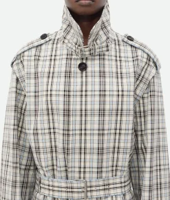 Checked Cotton Trench Coat
