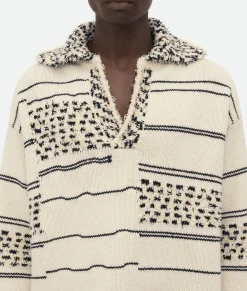 Cotton And Wool Textured Jumper