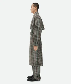 Cotton Check Trench Coat