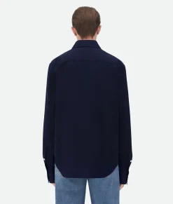 Cotton Shirt With Top Stitching