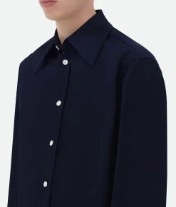 Cotton Shirt With Top Stitching