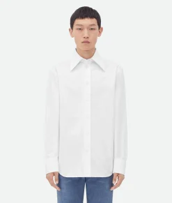 Cotton Shirt With Top Stitching