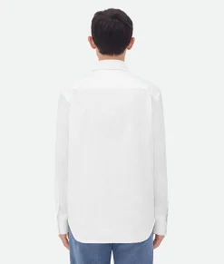 Cotton Shirt With Top Stitching