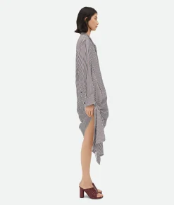 Cotton Striped Dress With Knot Detail