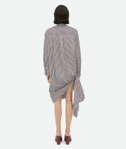 Cotton Striped Dress With Knot Detail