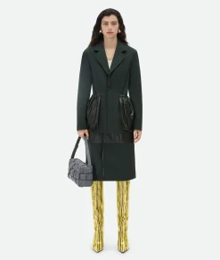 Cotton Twill Jacket With Leather Pockets