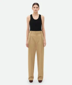 Cotton Twill Tapered Trousers