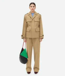 Cotton Twill Tapered Trousers