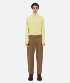 Cotton Twill Tapered Trousers