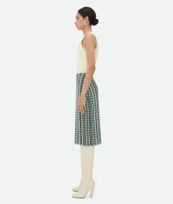 Cotton Viscose Check Skirt