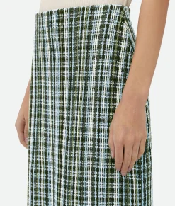 Cotton Viscose Check Skirt