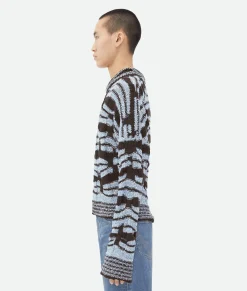 Distorted Stripe Cotton Jumper