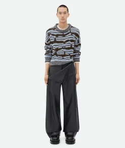 Distorted Stripe Cotton Jumper