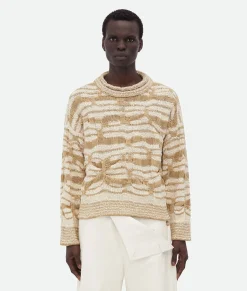 Distorted Stripe Cotton Jumper