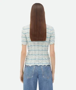 Distorted Stripe Cotton Polo