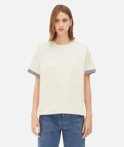 Double Layer Striped Cotton T/Shirt