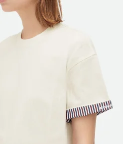 Double Layer Striped Cotton T/Shirt