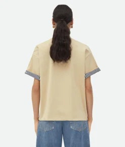 Double Layer Striped Cotton T-Shirt