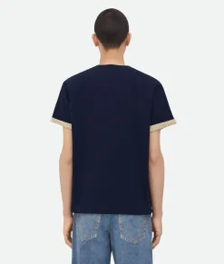 Double Layer Striped Cotton T-Shirt