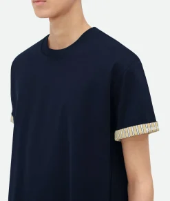 Double Layer Striped Cotton T-Shirt