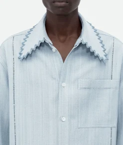 English Embroidery Viscose And Silk Shirt