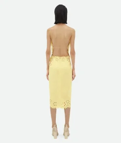 English Embroidery Viscose And Silk Dress