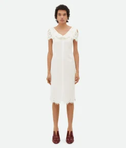 English Embroidery Viscose And Silk Dress
