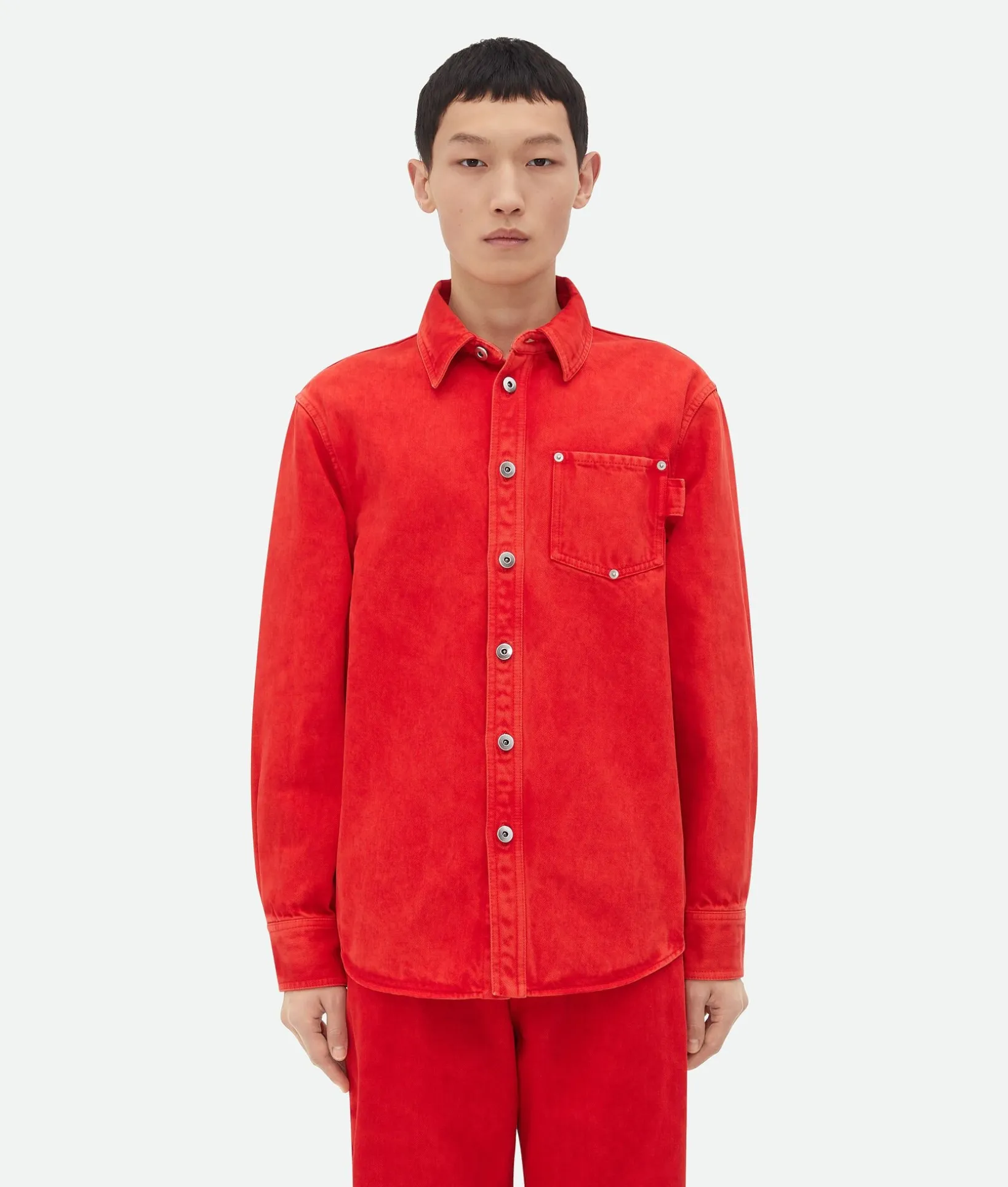 Faded Color Washed Denim Shirt