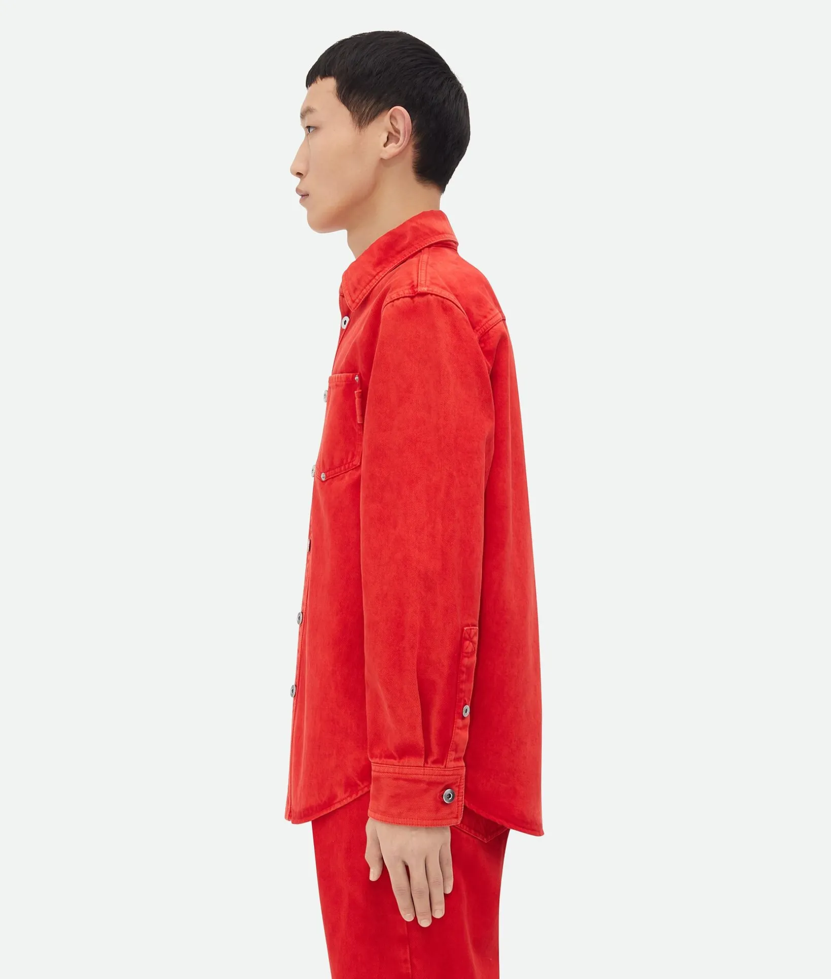 Faded Color Washed Denim Shirt