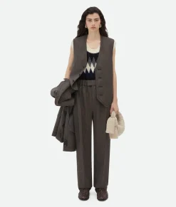 Houndstooth Wool Gilet With Label