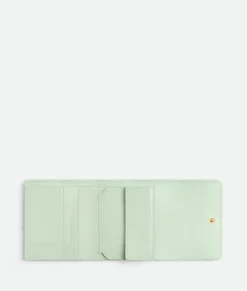 Intrecciato Tri-Fold Wallet With Origami Coin Purse