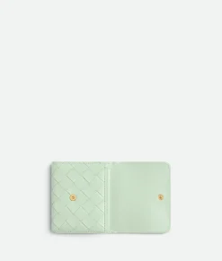 Intrecciato Tri-Fold Wallet With Origami Coin Purse