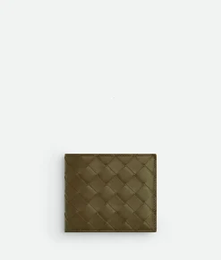 Intrecciato Bi-Fold Wallet With Exterior Pocket