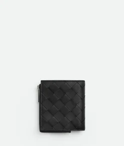 Intrecciato Bi-Fold Wallet With Zip