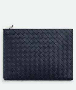Intrecciato Half Zipped Pouch