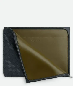 Intrecciato Half Zipped Pouch