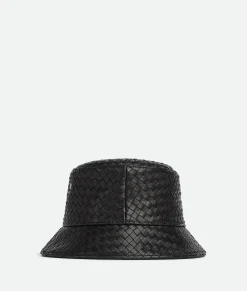 Intrecciato Leather Bucket Hat