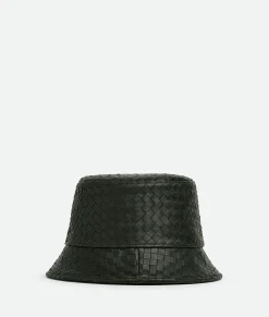 Intrecciato Leather Bucket Hat