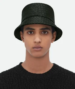 Intrecciato Leather Bucket Hat