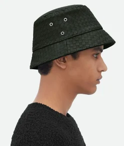 Intrecciato Leather Bucket Hat